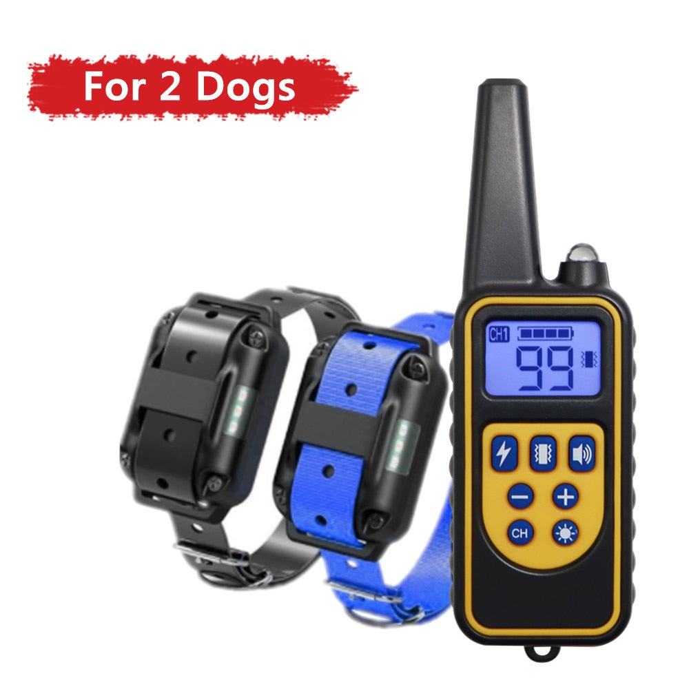Electric Dog Training Collar Dog Anti Bark Waterproof Rechargeable Pet Remote Control For All Size Shock Vibration Sound