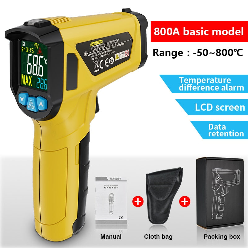 Infrared Thermometer Non-Contact Temperature Meter Gun Handheld Digital LCD Industrial Outdoor Laser Pyrometer IR Thermometer