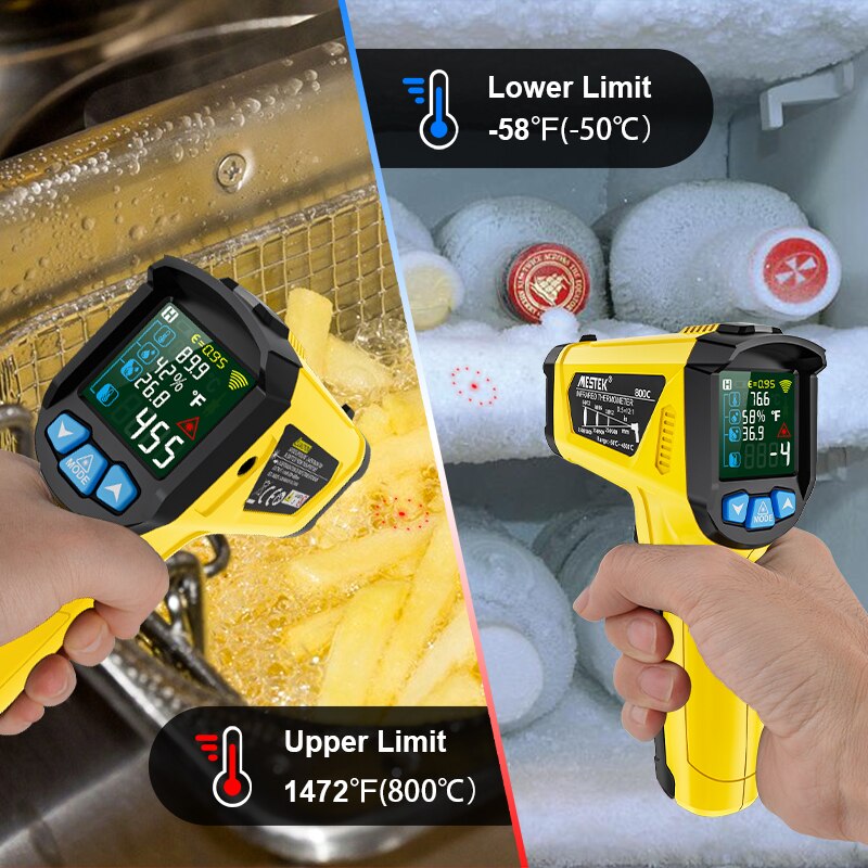 Infrared Thermometer Non-Contact Temperature Meter Gun Handheld Digital LCD Industrial Outdoor Laser Pyrometer IR Thermometer