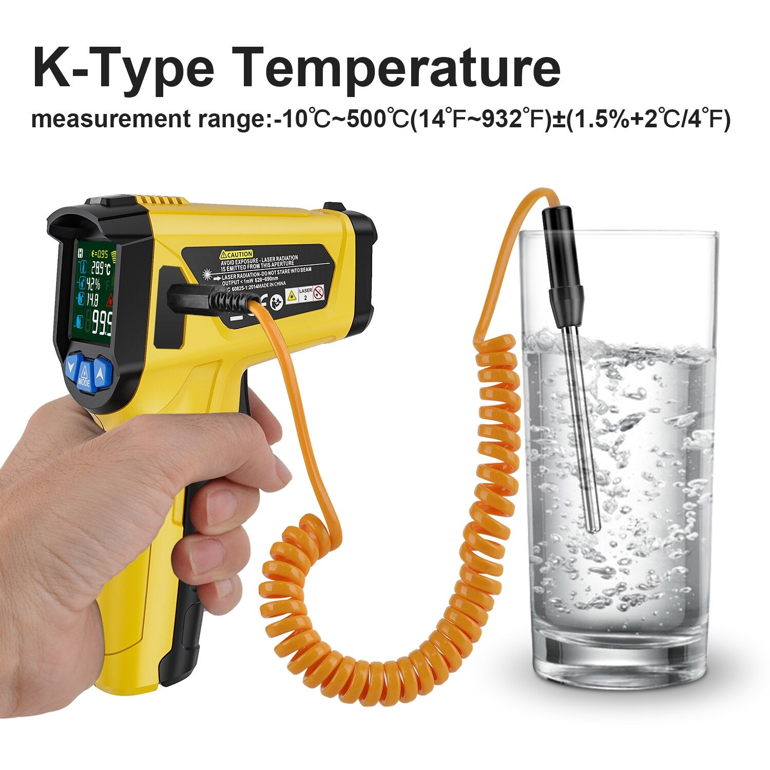 Infrared Thermometer Non-Contact Temperature Meter Gun Handheld Digital LCD Industrial Outdoor Laser Pyrometer IR Thermometer