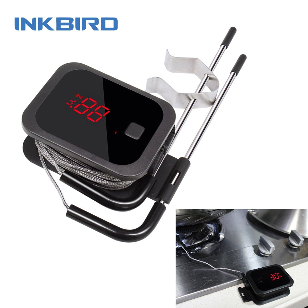 INKBIRD Thermometer Food Cooking Bluetooth Wireless BBQ Thermometer IBT-2X With Double Probes and Timer For Oven Meat Grill BBQ